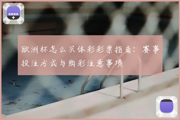 欧洲杯怎么买体彩彩票指南：赛事投注方式与购彩注意事项