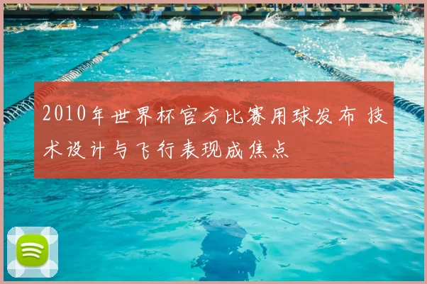 2010年世界杯官方比赛用球发布 技术设计与飞行表现成焦点